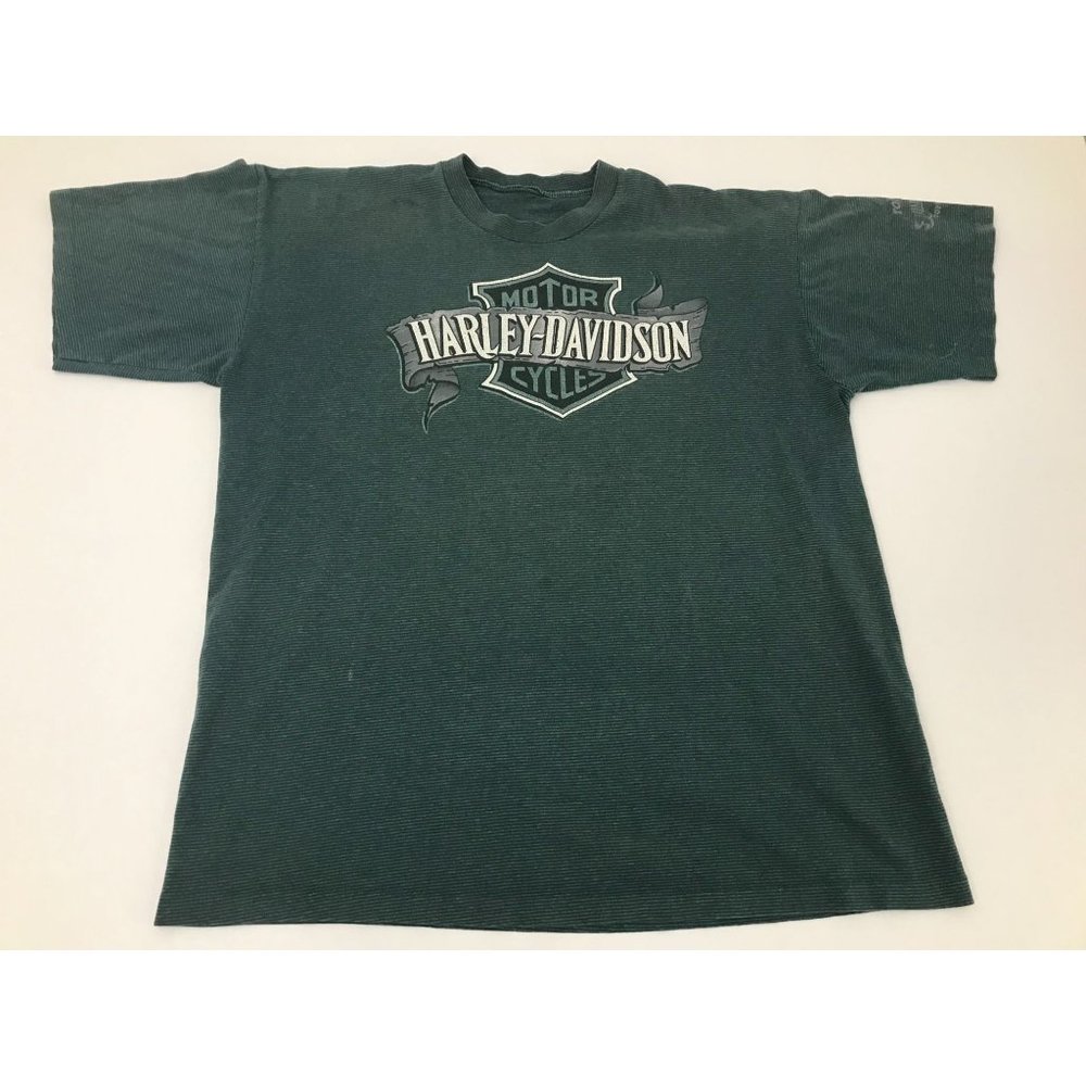 Vintage Harley Davidson Topeka Kansas Men’s XXL Green T Shirt *11